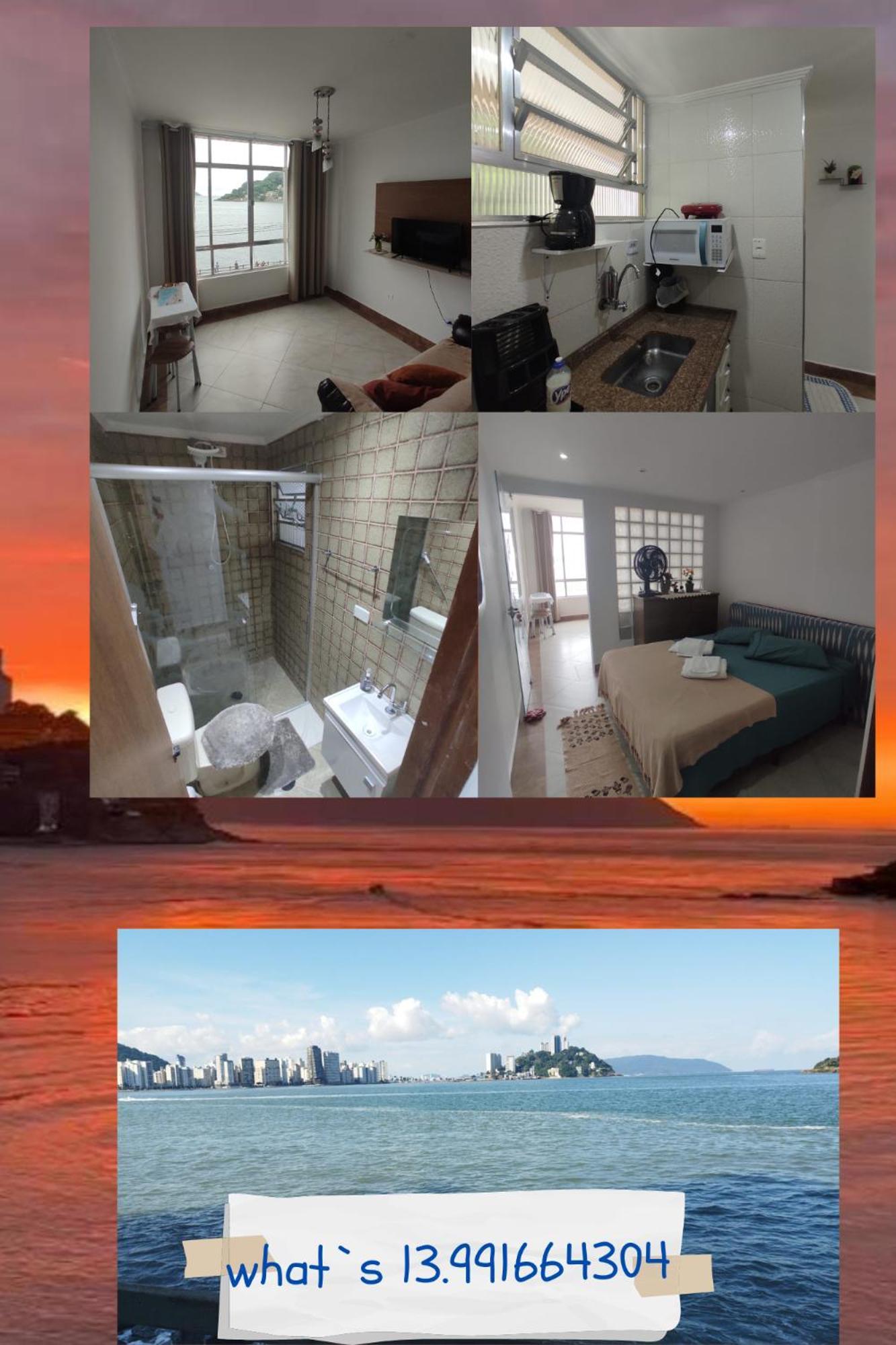 Appartamento Apartamento Vista Ao Mar São Vicente Esterno foto